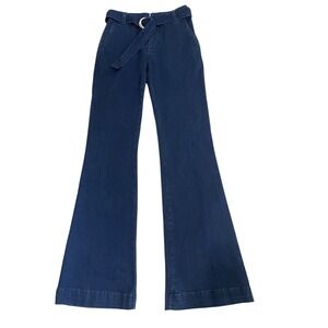 FRAME Le High Flare High Rise With D Ring Belt Size 24 NWT‎ Dark Wash